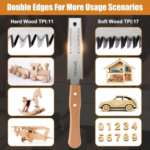 6 Inch Japanese Pull Saw,Hand Saw Woodworking Tools,Wood Handle, Sharp & Lightweight for Woodworking - Image 3