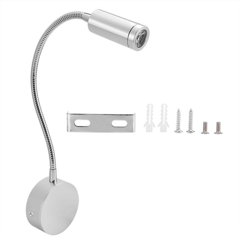 Lampada da lettura flessibile a collo d'oca, lampada da parete a LED Lampada da notte a parete regolabile per camera da letto 85V-265V