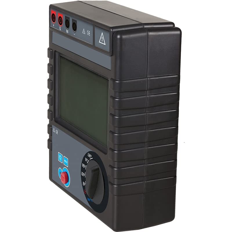 Insulation Resistance Tester Meter Megohmmeter Insulation Resistance Measurement Instrument with Insulation Resistance Range 0.1MΩ to 200GΩ 4-Digit Large LCD Display