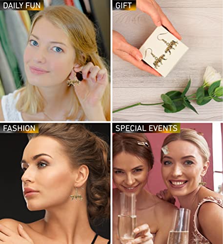 Gold Tiger Sparkling Dangle Earrings - Elegant Wildlife Charm Pendant With Zinc Alloy, Plated in Gold Color3