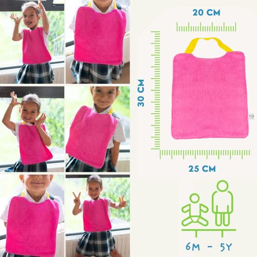 7 x Large 100% Cotton Terry Baby Bibs for Nursery, Waterproof Baby Bibs Fabric Bibs with Elastic Rubber, Waterproof Terry Bib LOVE Marfrand, love, Large - Image 3