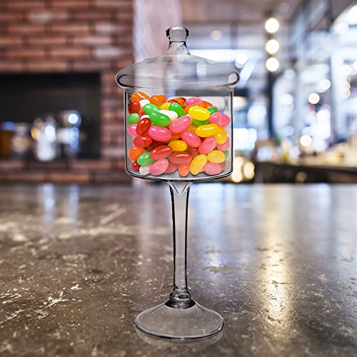 Candy Jar on Stand Glass Cookie Holder on Pedestal for Buffet