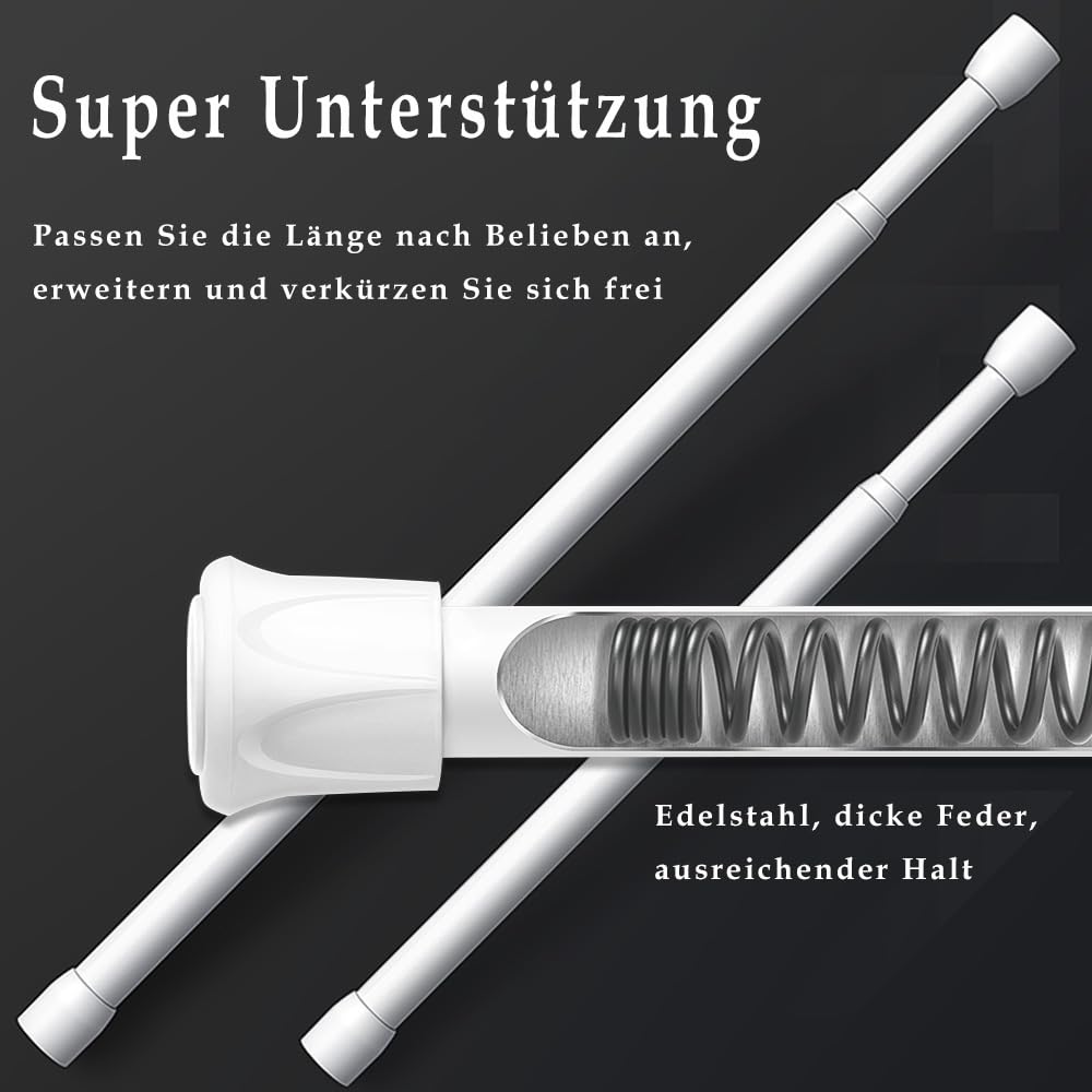 Vista Ausziehbare Gardinenstange – 60–110 Cm, Ohne Bohren, Für Vorhänge & Duschvorhänge