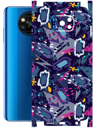 Image of AtOdds - Full Body Back Screen Guard Protector Film - Lamination Wrap Skin Sticker Compatible with Poco X3 PRO | Scratchproof Matte Finish (Abstract)