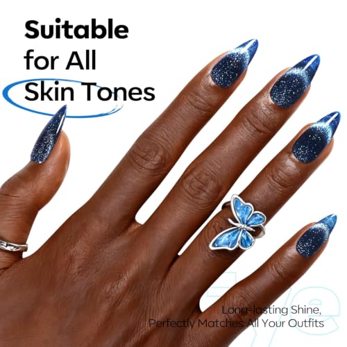 Image of 9D Dual Cat Eye Gel Polish 15g, Magnetic Holographic Glitter Gel Nail Polish, Color-Shifting Dual Cat Eye Effect, Soak-Off UV /LED Gel for Salon & DIY Nail Art