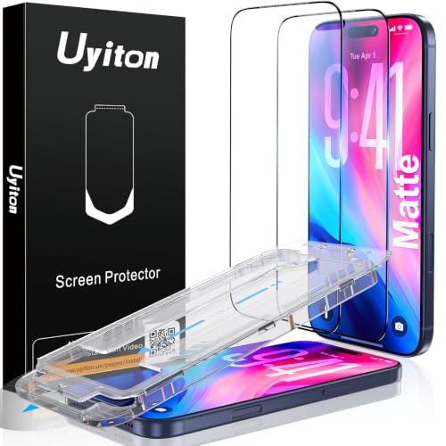 Image of Uyiton for iPhone 17 Pro Matte Screen Protector - 2 Pack | Anti‑Glare & Anti‑Fingerprint, Fingerprint Unlocking, 9H+ Hardness, Shatterproof, Full Coverage, Bubble‑Free Easy Install