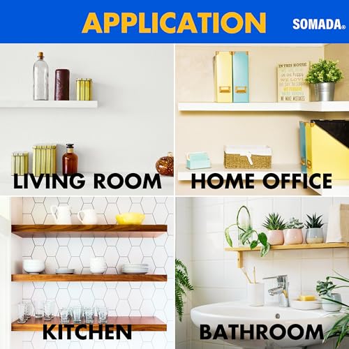 Somada 8 Inch Floating Shelf Brackets, 4 Pack Invisible Heavy Duty Shelf Supports, Solid Steel Hardware Kit For Mounting Concealed Wooden Shelves Or Mantle thumb #5