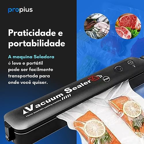 Máquina Seladora Vácuo Portátil Alimentos Doméstica Embalagem Moderna Embaladora Selar Para Embalar