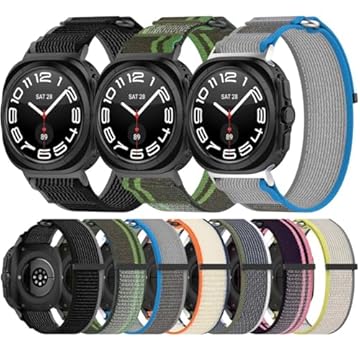 Pulseira de Nylon Strap Compatível com Samsung Galaxy Watch 7 Ultra (1 - Preto)