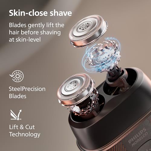Image of Philips Norelco Shaver 500 Series - Compact Electric Shaver, Lift & Cut System, SteelPrecision Blades, 3D Floating Heads, Wet & Dry Shave, Travel Case, Travel Lock, Magnetic Cap, Model S591 /94