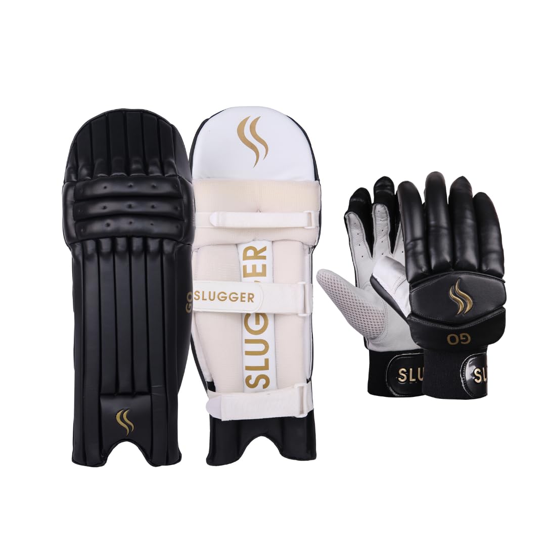 SLUGGER GO Combo Cricket Batting Pad with Cricket Batting Gloves - Designed for Men - PVC and Leather Material Blend for Enhanced Protection - Soft, Comfortable, Lightweight Desing Blue | Right Hand (B0CZXW5Y24) Amazon Price History, Amazon Price Tracker