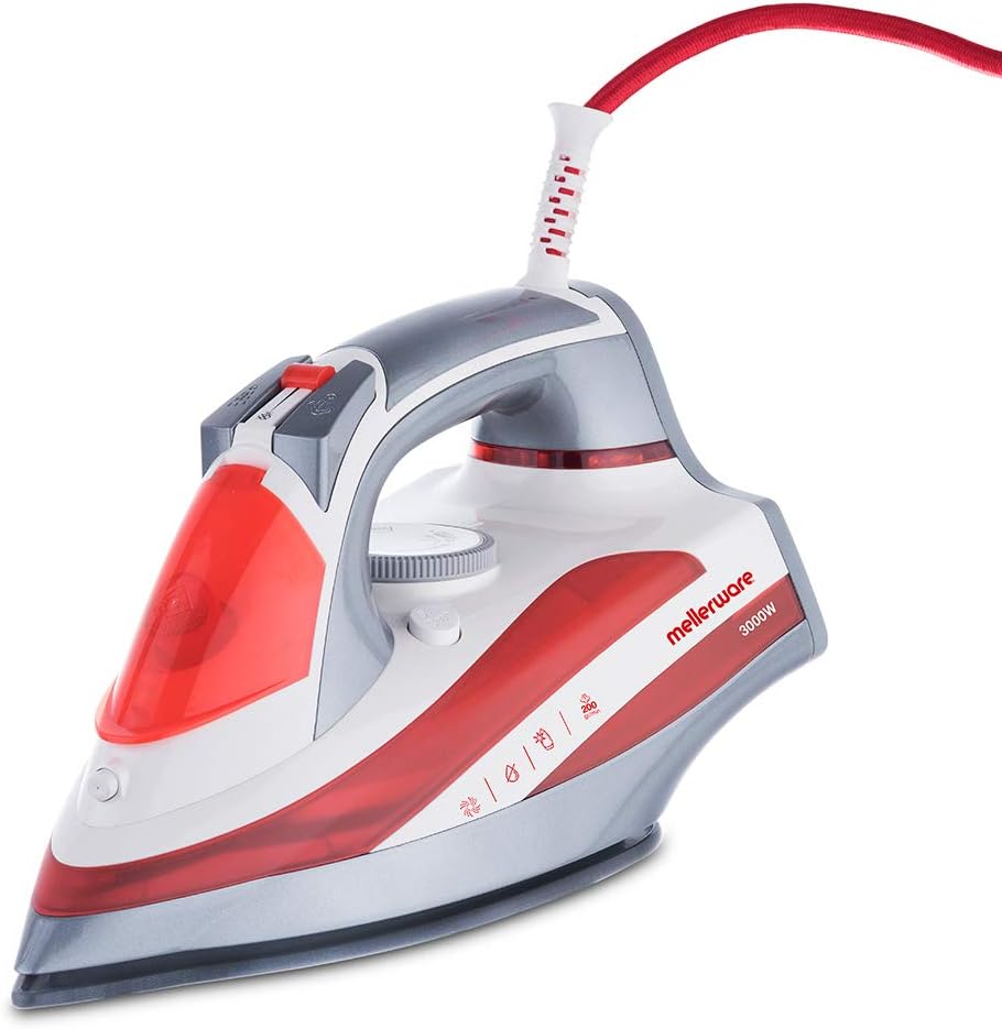 3000W Iron | 180 g/min Steam Stroke | Rapid Heat Up | Ceramic Soleplate | Non-stick | Anti-drip and Anti-Calc System | Spray Function | Vertical Steam | 360ml Tank