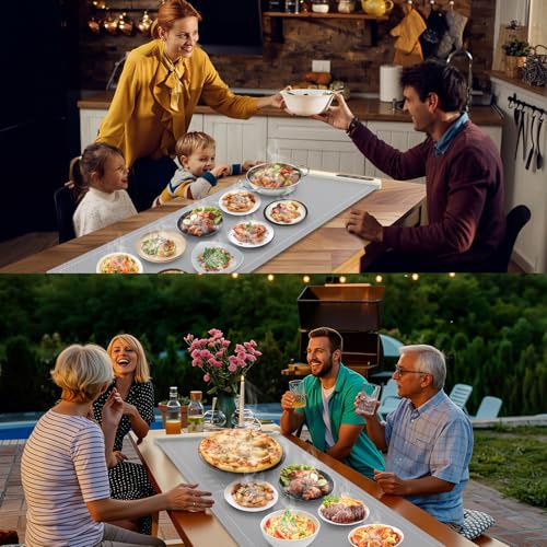 Image of FYY Extra Long Warming Mat for Food - Rapid and Full Surface Heating, 6 Temp Settings, 6H Timer, Rollable Portable Food Warming Mat for Gatherings, Parties, Keep Meal Warm (XXX Large Size, Gray)