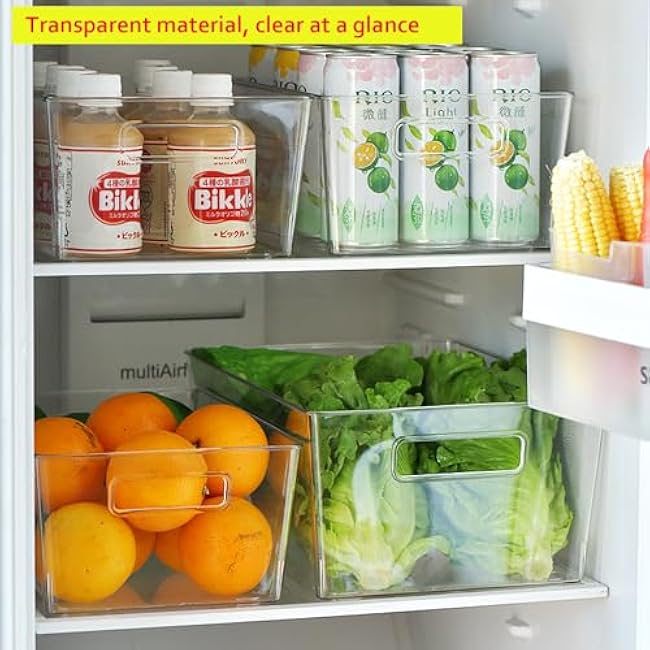 FreshSpace Plastic Pantry Organization and Storage Containers with Lids - Ideal for Kitchen Organization and Storage - Keep your Fridge, Refrigerator, and Cabinets Tidy and Organized, ST-021