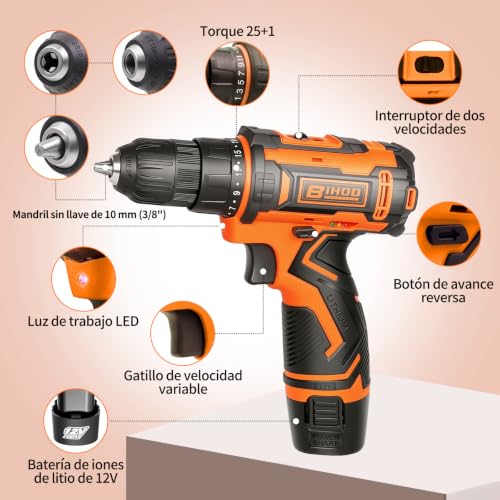 Taladro inalámbrico Pretul 12V 27 Imagen adicional