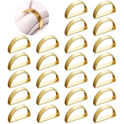 24Pcs Gold Semi Circular Napkin Rings Cover