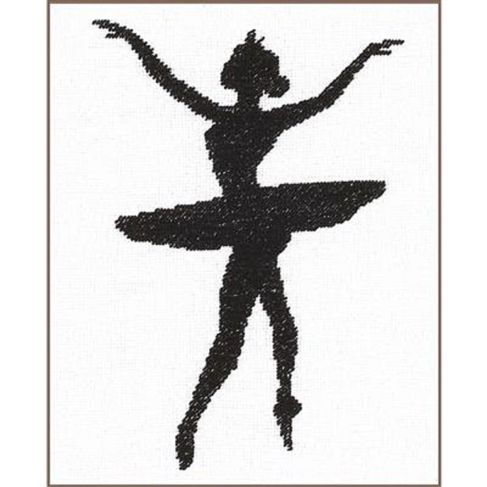 Lanarte Counted Cross Stitch Kit: Ballet Silhouette 3, Evenweave, Multicoloured, 19.6 x 1.4 x 1 cm
