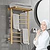 Sèche-serviettes 7 Barres Doré DUDYP Radiateur Sèche-Serviettes Électrique 7 Barres Doré - Chauffe-Serviettes En Fibre De Carbone - IPX5 - 72x45x25cm Scaldasalviette Elettrico