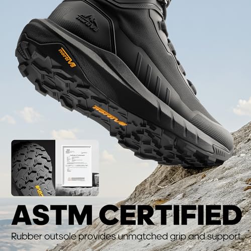 nortiv 8 men39s tactical hiking boot lightweight cushion sole boots for work all day side zipper motorcycle combat military boot arch support 8 inches terrascope