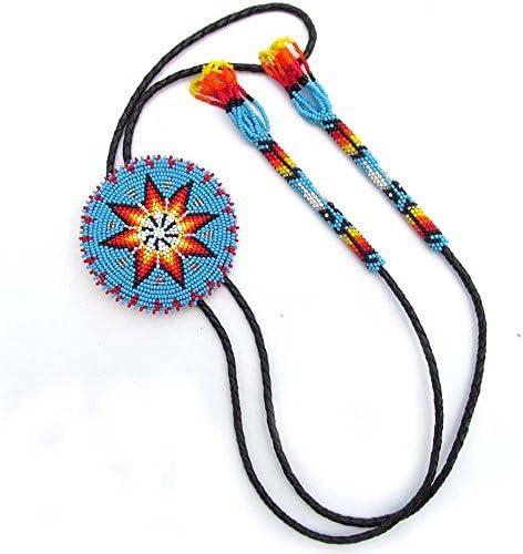 Handmade Beaded Bolo Tie,Native American Style Cz Seed Beads Bolo Tie.Beaded Bolo Tie for Fashion.