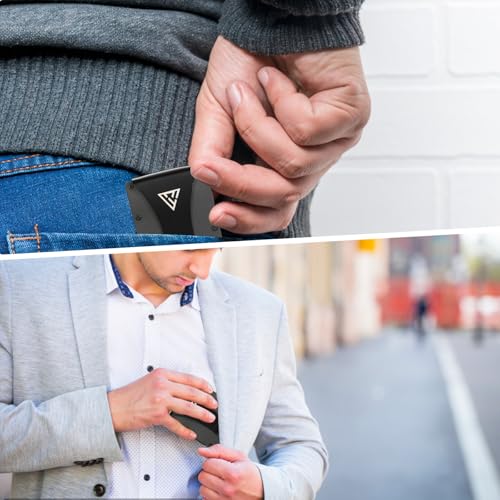 Wallets for men, Men's Minimalist Credit Card Holder - Slim Wallet for Men Front Pocket Metal Wallet with Money Clip (Carbon Fiber)3