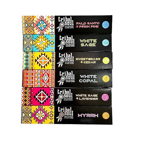 Tribal SoulIncense Smudge Sticks - Assorted Gift Set of 6 Fragrances (15g. Each).