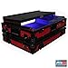 ProX Flight Case for Pioneer DJ DDJ-SX DDJ-RX & Denon MCX7000 With Sliding Laptop Shelf, LED Lights and Wheels - Black on Red Design - XS-DDJSX WLTRB