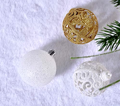 Phreewill 130Ct Christmas Tree Ornaments Set, Shatterproof Gold Christmas Tree Balls Decorations, Reusable Hand-Held Gift Package For Xmas Parties Home And Office Shop Decor #TOP6