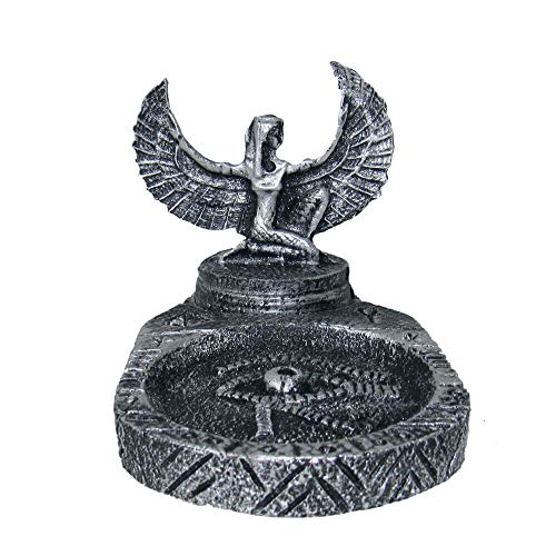 Incensário Ísis deusa do amor magia mãe do Egito incenso cor prata.