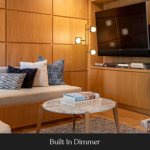 Brightech Tree Floor Lamp For Living Rooms & Offices, Dimmable Standing Lamp For Bedroom Reading, Led Spotlight Floor Lamp, Tall Lamp With Adjustable Panels For Minimal Space Use - Antique Brass #TOP4