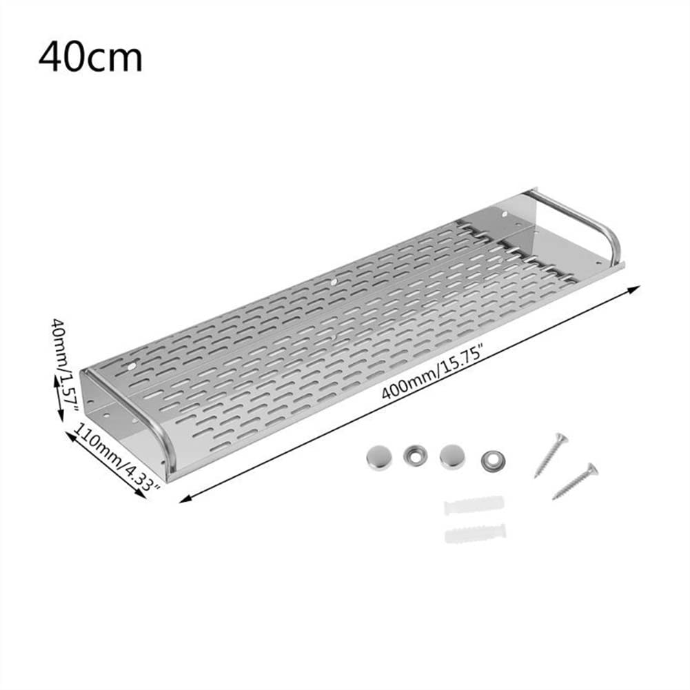 Estantes Flotantes Carrito De Ducha Estante De Baño Estante De Baño De Cocina De Acero Inoxidable Estante De Almacenamiento Montado En La Pared De Una Sola Capa/50 Cm (40 Cm)
