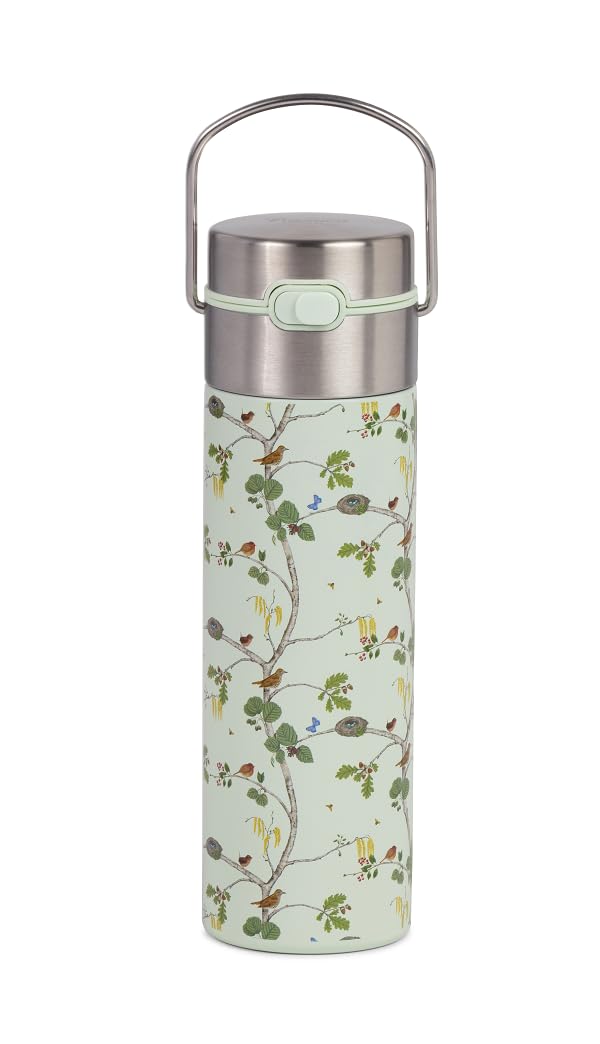 Eigenart Leeza Merla Thermoflasche 500 ml Edelstahl doppelwandig mit Sieb, Trinkflasche auslaufsicher mit Sportverschluss, für Tee Kaffee To Go, 6,8x23,5 cm