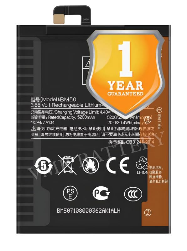 Image of Original BM50 Battery Compatible for Xiaomi Mi Max 2 (MDE40, MDI40) - (5300mAh) - 1 Year Warranty K7