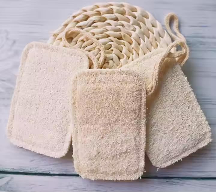 EthenicIndian Natural Loofah Sponges Organic Luffa Bath Shower Sponge Exfoliating Body Back Scrubber for Men Women Adults SPA Beauty Bathing Daily