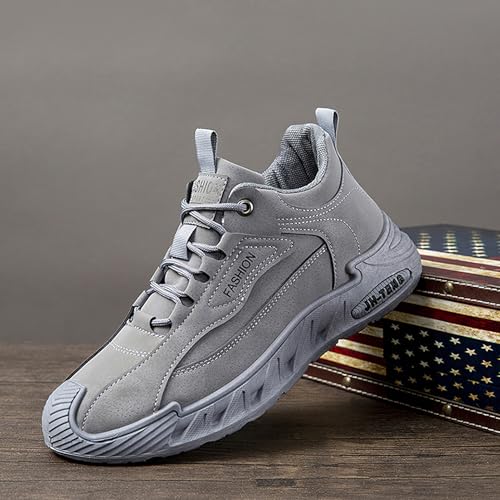 Image of ANUFER Mens PU Sport Shoes Fashion Chunky Sneakers Height Increasing Trainers