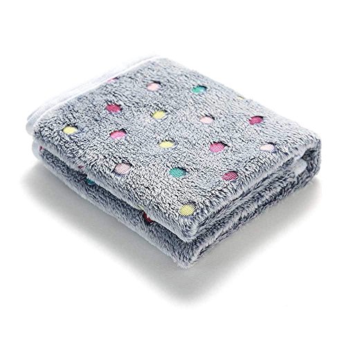 Image of 1 Pack 3 Blankets Super Soft Cute Dot Pattern Pet Blanket Flannel Throw for Dog Puppy Cat Blue /Purple /Grey Small