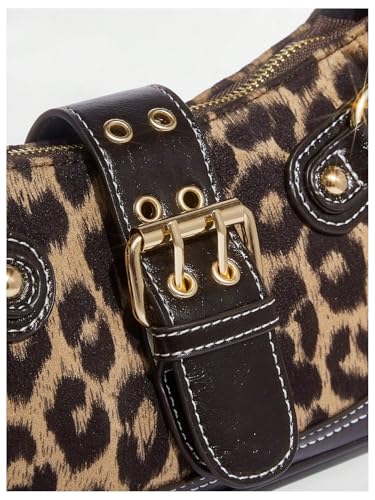 SHENHE Women's Leopard Print Purse Y2k Shoulder Bag Goth Punk Retro Underarm Handbag4
