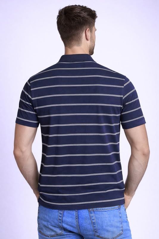 Image of SANE ORIGINALS Half Sleeve Polo T-Shirt for Men with Pocket || Stripe Collar and Pocket T-Shirt for Men Half Sleeves
