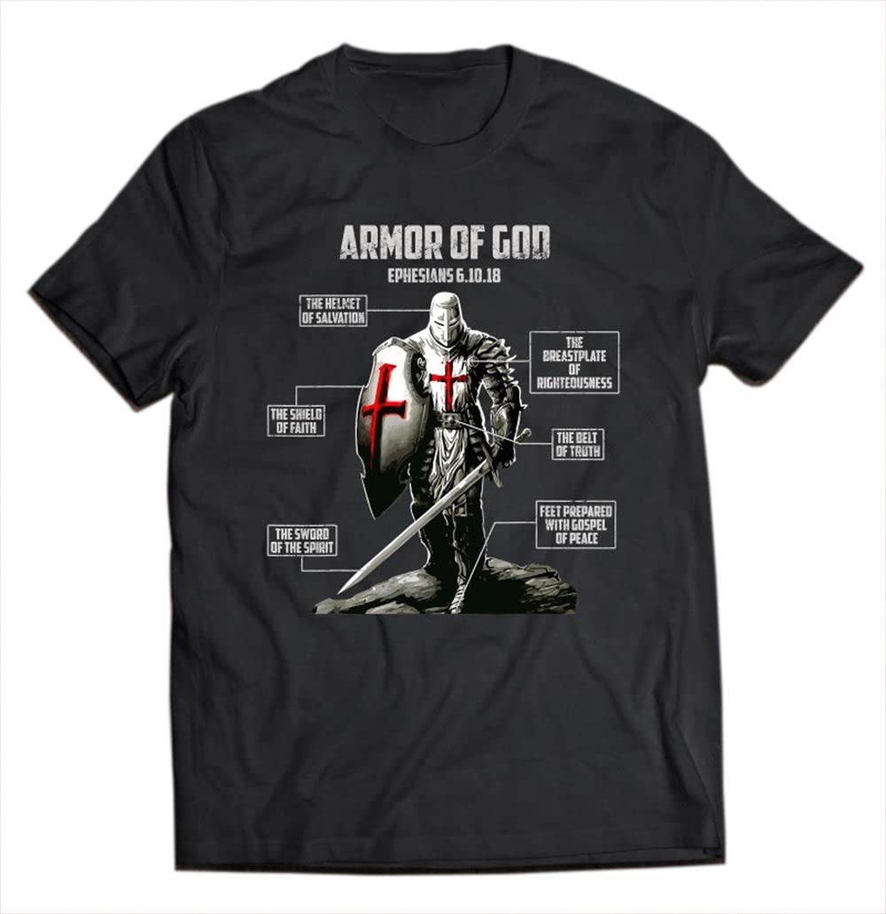 APSRA TRADERArmor of God Bible Verse Religious Christian ds945 T-Shirt Cotton T-Shirt - Regular Fit, Printed T-Shirts for Men 4522