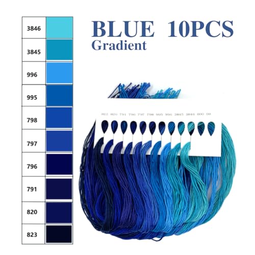 Image of 1 Pieces Cross StitchEmbroidery Floss,100% Eco-Cotton Cotton Premium Skeins, Ideal for Arts & Crafts (Blue Series 67893)