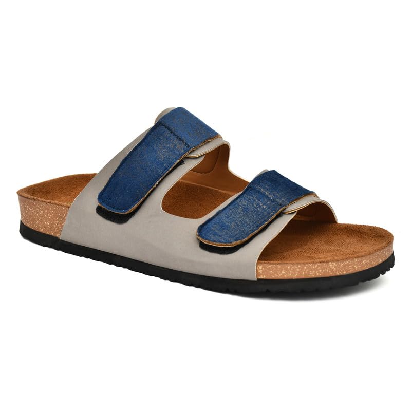 MISUMI Mens Cork Fusion Sleepers for Various Occasions - Party, Playing, and Beach Plans - Grey/Blue |Size-7 (B0D6YDMY12) Amazon Price History, Amazon Price Tracker