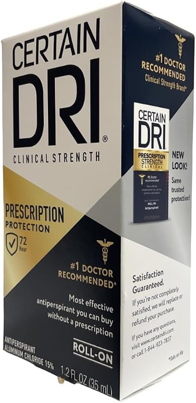 Antitranspirante Certain Dri Roll-On com 12% de cloreto de alumínio, 3 unidades de 35 mL