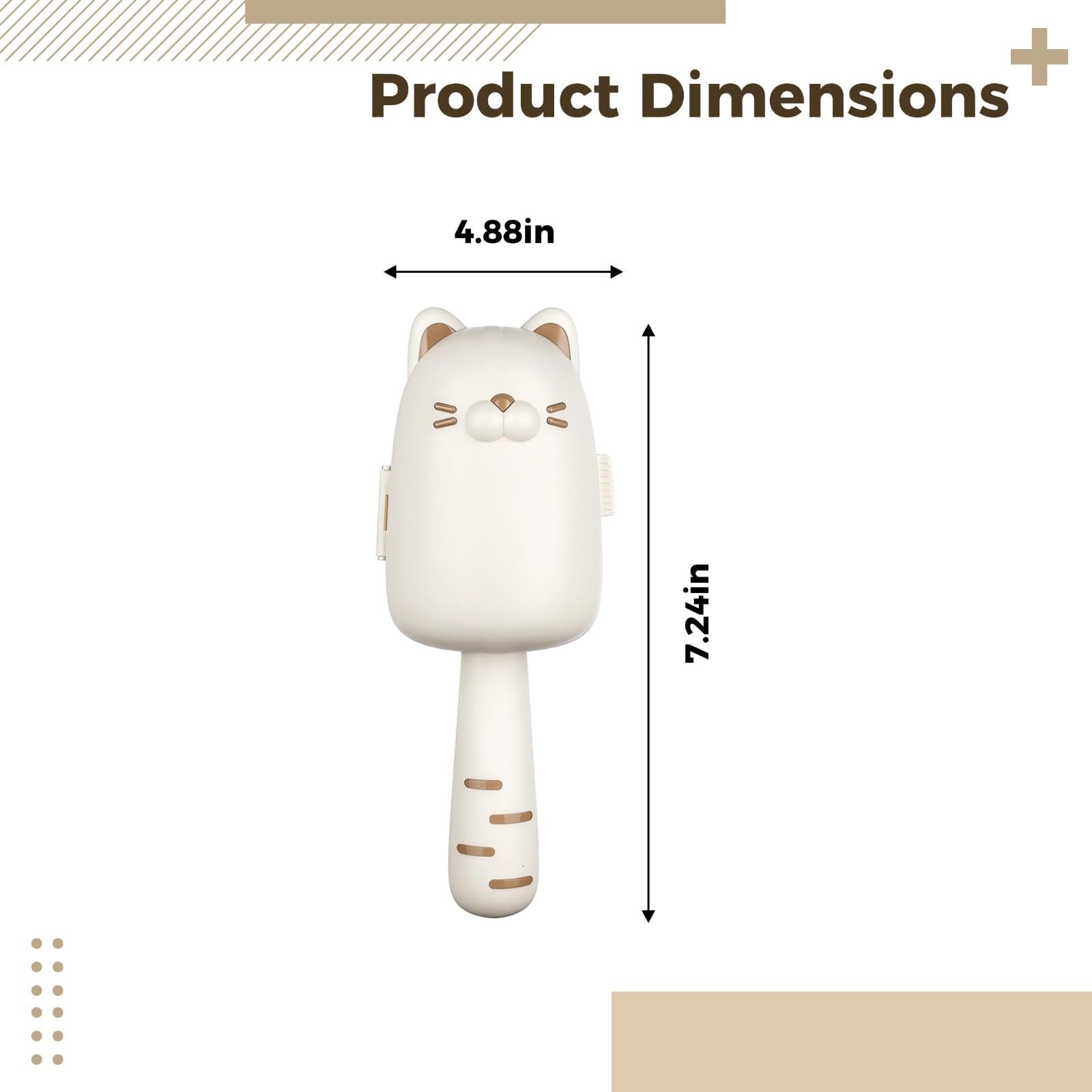 Fusselrolle mit langem Griff, niedliches Katzenmotiv, Haarentferner für Kleidung und Möbel, stark haftender Roller für Staub und Krümel auf Stoffen, ergonomischer Griff, mit 3 Ersatzrollen
