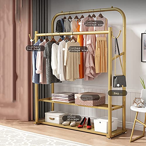 Portant vêtements double doré pour optimiser l'espace et suspendre les pulls - 4
