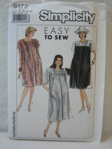 Patron Simplicity 9172 robe de maternité haut de gamme tailles 8 à 16