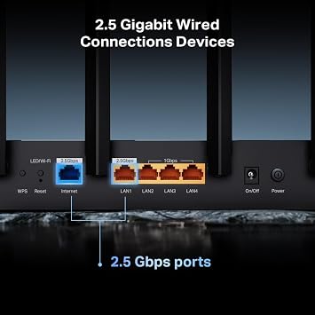TP-Link Archer BE400 | Dual-Band Wi-Fi 7 Router | Fiber Destekli | BE6500 Mbps | 1× 2.5 Gbps WAN + 1× 2.5 Gbps LAN + 3× 1 Gbps Port | 5GHz | VPN Destekli | EasyMesh Uyumlu | HomeShield