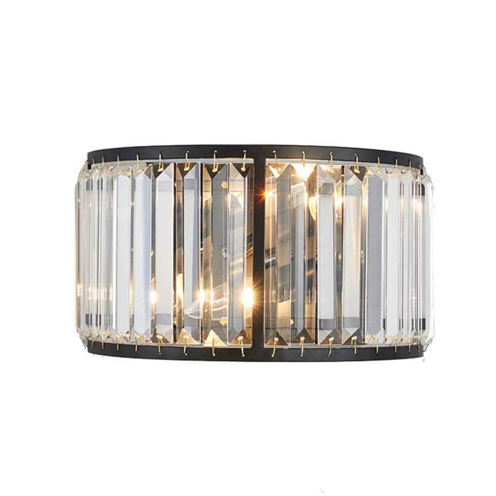 Elegant Wall Lamp Bedside Crystal Design Black Bracket Light Modern Living Dining Room Metal Indoor Lighting Porch Aisle Bedroom Home Decoration Hotel Corridor Bar Cafeteria 14*2 31*18CM