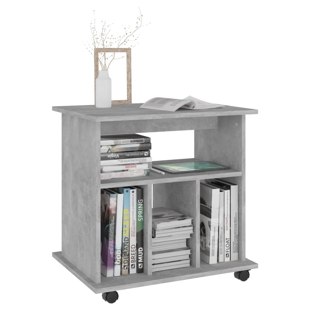 Armadio multiuso Armadio per corridoi Armadio da ingressoMobiletto con Rotelle Grigio Cemento 60x45x60 cm in Truciolato Adatto a soggiorno, ufficio