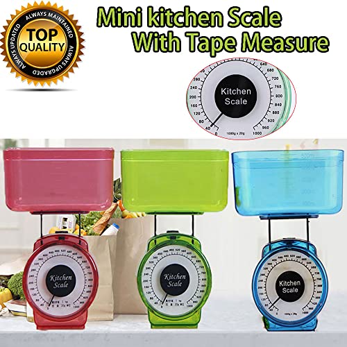 Kitchen Scale Food Baking Mechanical Dial Compact Bowl Cook Bake 1Kg Vintage Retro Look Kitchen Food Mechanical Scale Tool Analog Dial Removable Bowl（Color Random）） #TOP2