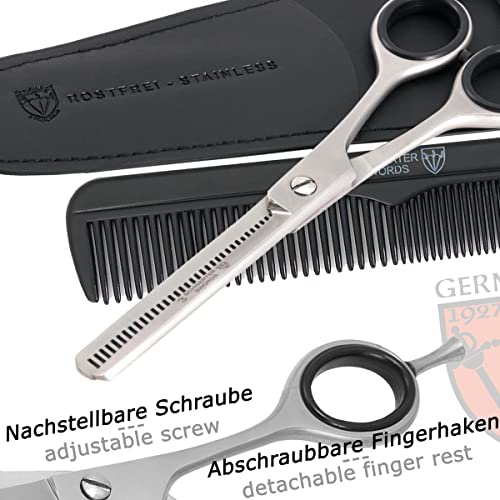 DREI SCHWERTER - Rostfreie professionelle Effilierschere Haarschere im Etui NEU mit Kamm